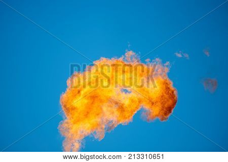 Combustion of associated petroleum gas.
Associated gas, is a form of natural gas which is found with deposits of petroleum.