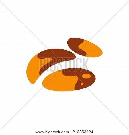 Vector icon of heap of brazil nuts. Nuts concept. Tropical fruit, seed, vegetarian food. Nuts concept. Can be used for topics like food, agriculture, plants