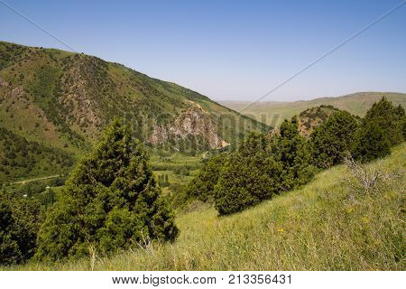 beautiful nature. Mountains in Kazakhstan . In the park in nature