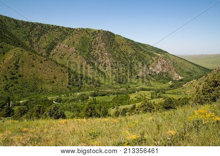 beautiful nature. Mountains in Kazakhstan . In the park in nature