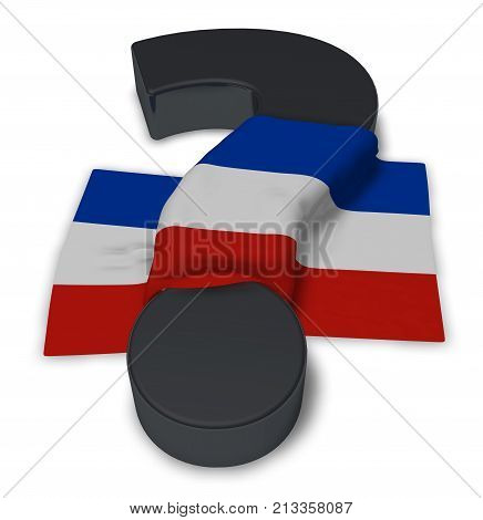 question mark and flag of schleswig-holstein - 3d illustration