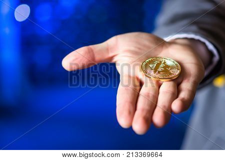 bitcion hand cryptocurrency digital money exchange trade banking
