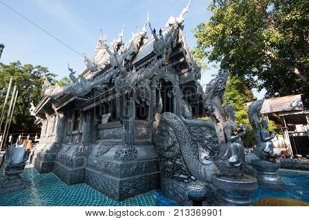 Silver Sanctuary Wat Srisuphan(temple) is Beautiful architecture in Chiangmai, Thailand
