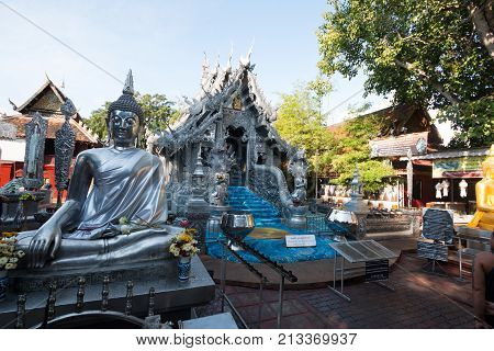 the Silver Sanctuary Wat Srisuphan(temple) is Beautiful architecture in Chiangmai, Thailand