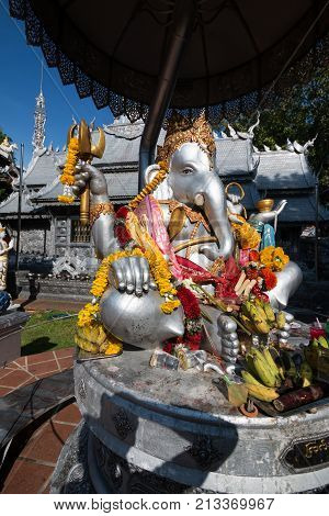 the Ganesh in Wat Srisuphan Chiangmai, Thailand