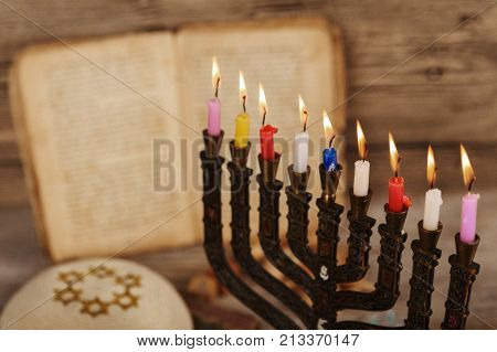 Jewish Holiday Hannukah Symbols - Menorah