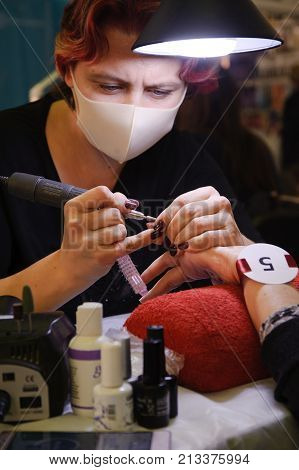 Competition Of Nail Stylists In Kazakhstan. Astana. Nov 10, 2017