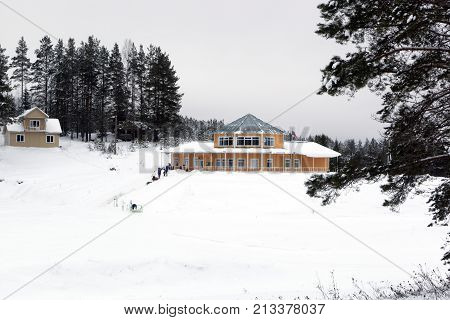 Training center for skiers and biathletes. Village Smets, Verhovazhskogo District, Vologda Region, Russia.