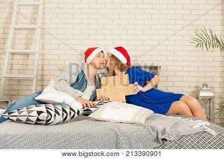 Couple In Love Waiting For Christmas