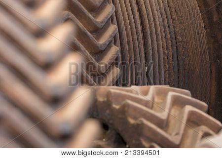 Old Rusted Gears On A Machine