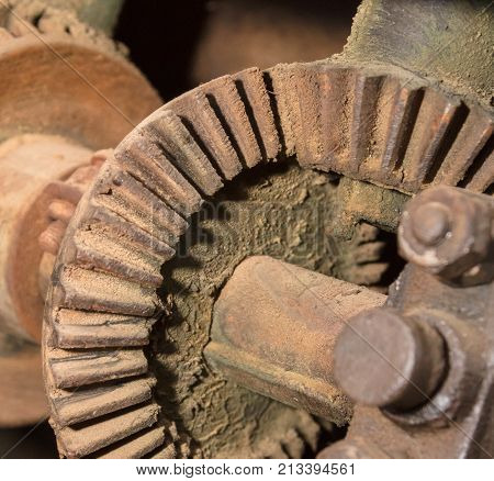 Old Rusted Gears On A Machine