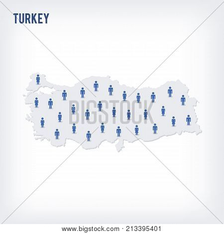 Vector People Map Of Turkey . The Concept Of Population.