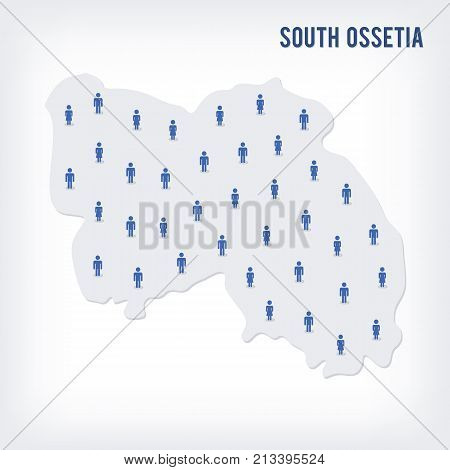 Vector People Map Of South Ossetia . The Concept Of Population.