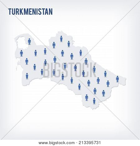 Vector People Map Of Turkmenistan . The Concept Of Population.