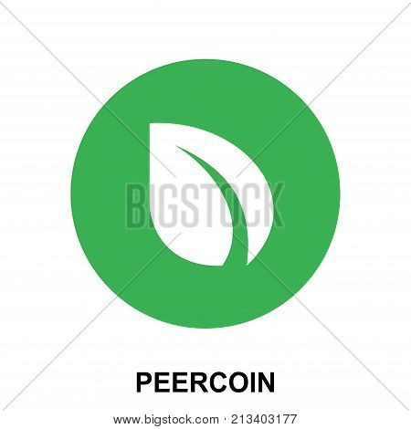 Peercoin crypto currency blockchain flat logo isolated on white background. Vector illustration