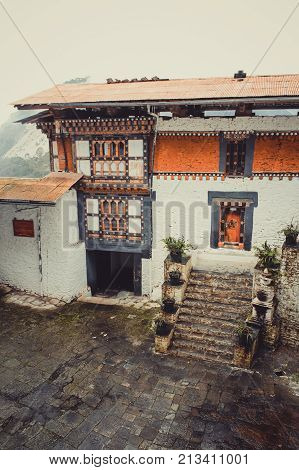 Inner View Of Trongsa Dzong, One Of The Oldest Dzongs In Bumthang, Bhutan, Asia.