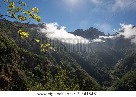 Pico do Arieiro seen from Balcoes Viewpoint Ribeiro Firo Madeira Portugal