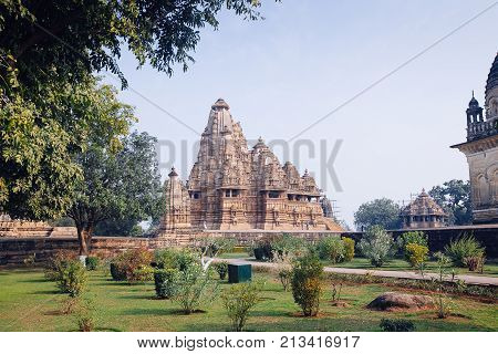 Hindu And Jain Temples In Khajuraho. Madhya Pradesh, India.