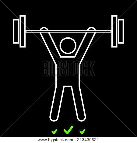 Man Uping Weight It Is White Icon .