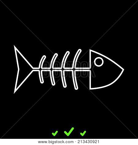 Fish Sceleton It Is White Icon .