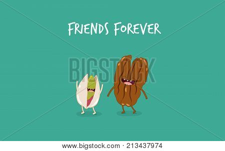 Vegan protein funny set of vector chatacters. Healsy food. vagalife