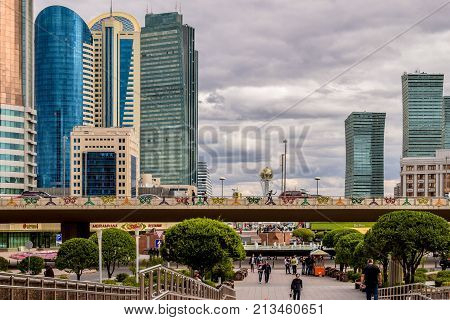 Astana, Kazakhstan - August 10, 2017: Art installation of different countries of the world on EXPO in Astana.