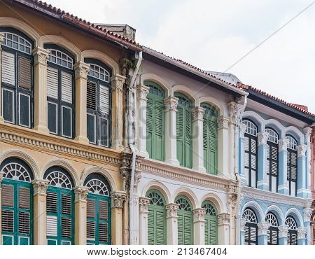 The European style building of the old comerce shop in the China town.
