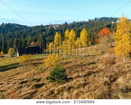 Autumn Carpathian Village, Ukraine.