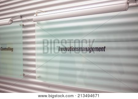 Commercial Text Printed On Glass