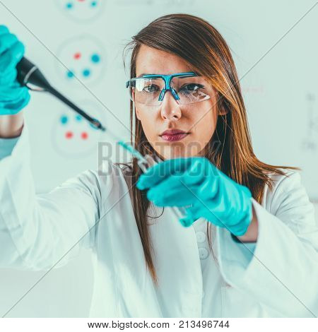 Life Science Research, Toned Image, One Woman Only