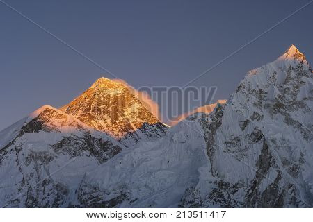 Taboche And Cholatse Summits And Sunrise