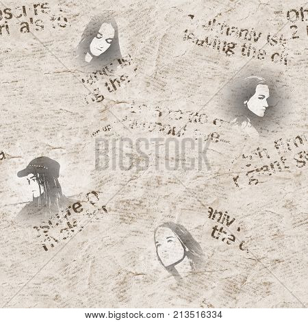 Vintage Newspaper Seamless Background