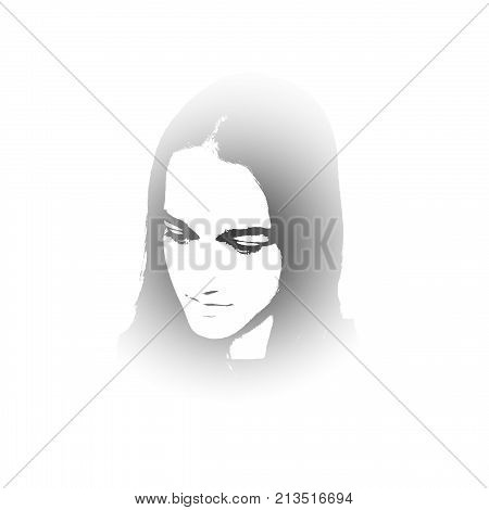Black And White Portrait Of Young Girl