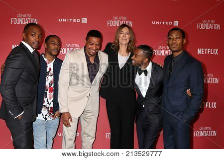 LOS ANGELES - NOV 9:  Mackie, Kelley, Laz Alonso, Kathryn Bigelow, Algee Smith, Tyler James Williams at the Patron of the Artists Awards 2017 at Wallis Annenberg Centeron November 9, 201