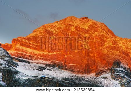 Alpine landscape in the Dolomites, Italy, Europe