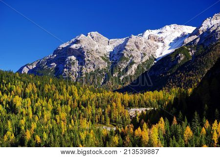 Alpine landscape in the Dolomites, Italy, Europe