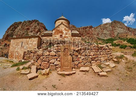 Authentic Armenian Khachkars in Noravank Monastery