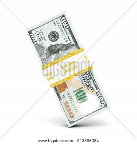 3d rendering a pack of US dollars in high quality