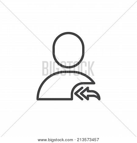 User reply to all line icon, outline vector sign, linear style pictogram isolated on white. Symbol, logo illustration. Editable stroke