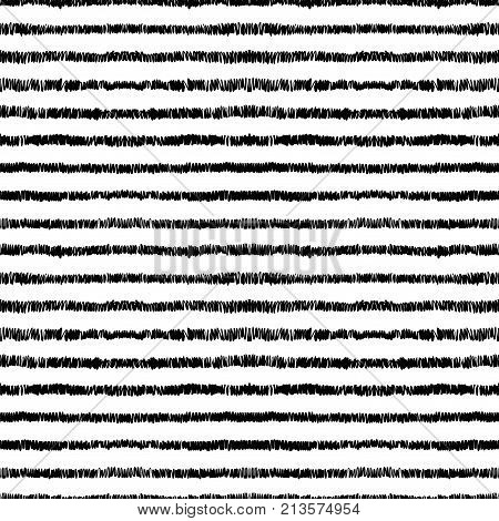 Seamless pattern with hand drawn zigzag lines. Ink illustration. Hand drawn ornament for wrapping paper.