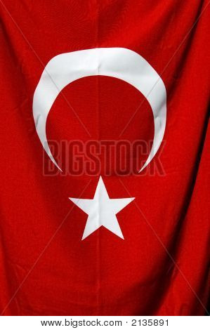 Tyrkisk rødt Flag med hvid stjerne og månen
