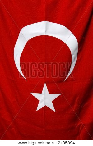 Tyrkisk rødt Flag med hvid stjerne og månen