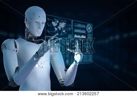 Robot With Glass Tablet