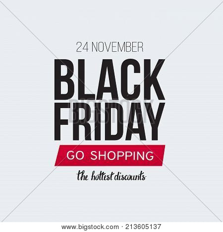 Black and red text on contrast white background. Vector illustration