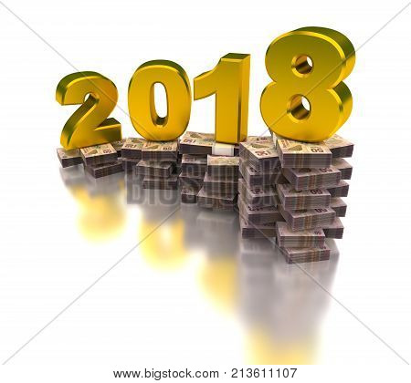 Growing Mexican Economy 2018 (image isolated on white background) 3D Rendering