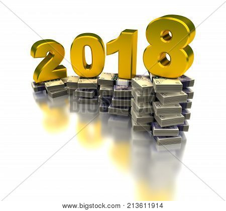 Growing United Kingdom Economy 2018 (image isolated on white background) 3D Rendering