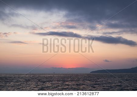 Night sky over the Black Sea near Tuapse in the Krasnodar region, Russia
