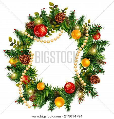 easy to edit vector illustration of beautiful decoration for Happy New Year and Merry Christmas greeting