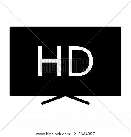 Hd television silhouette icon. TV, video symbol. 96x96 for Web Graphics and Apps.  Simple Minimal Pictogram. Vector