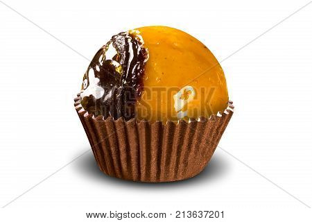 Traditional Brazilian Sweet Isolated On White Background. Olho De Sogra.